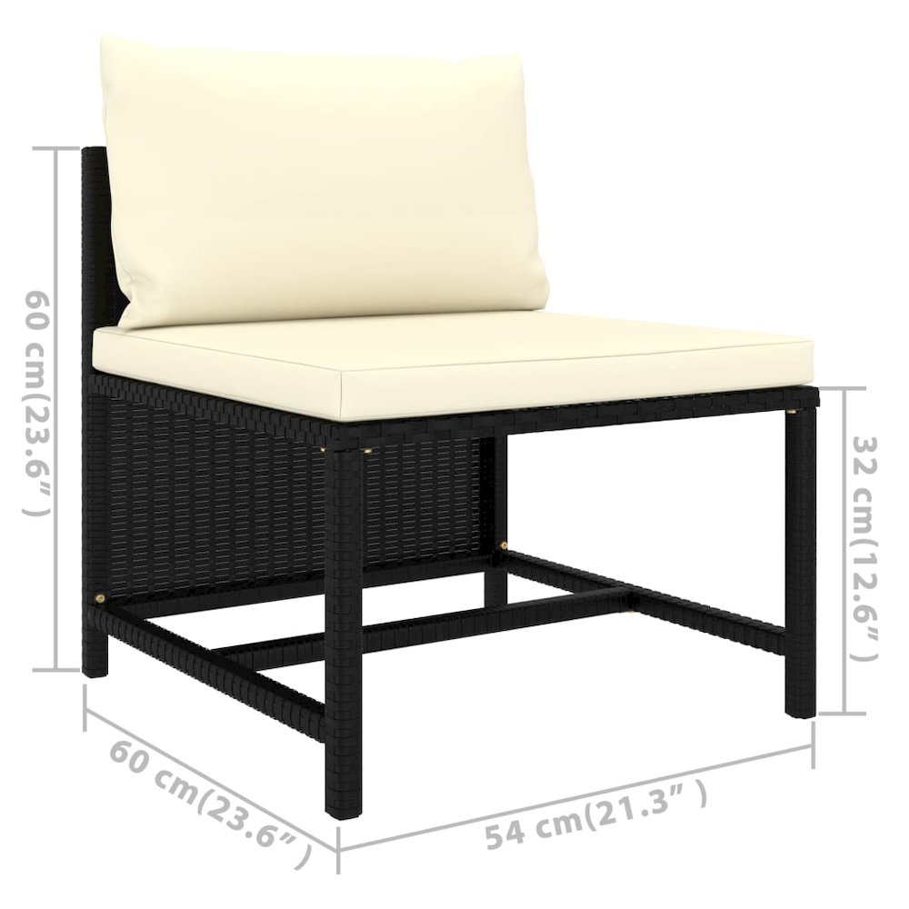 Garden Lounge Set Black, Cream White. Picture 11