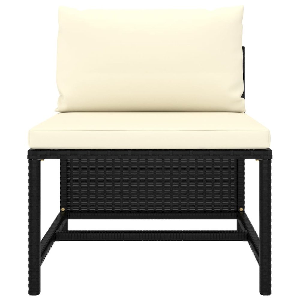 Garden Lounge Set Black frame with cream white cushions. Picture 6