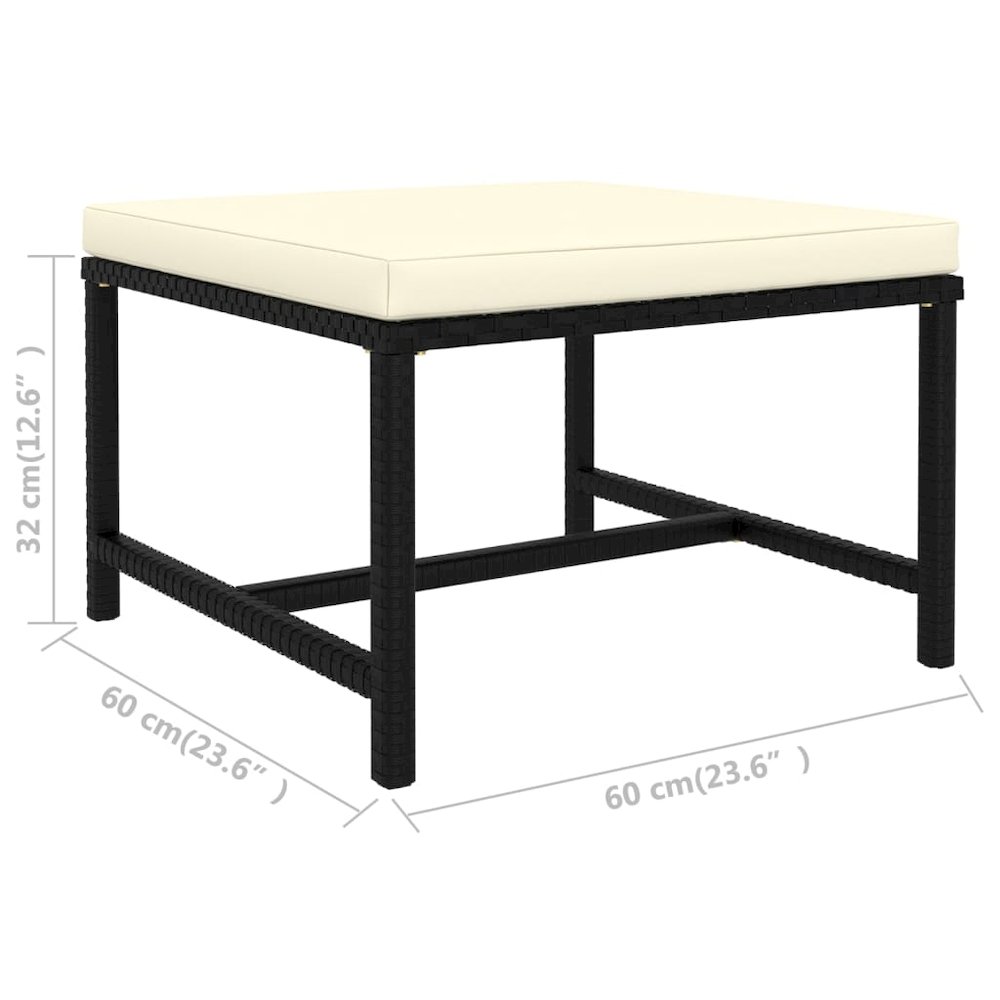 Garden Lounge Set Black, Cream White. Picture 12