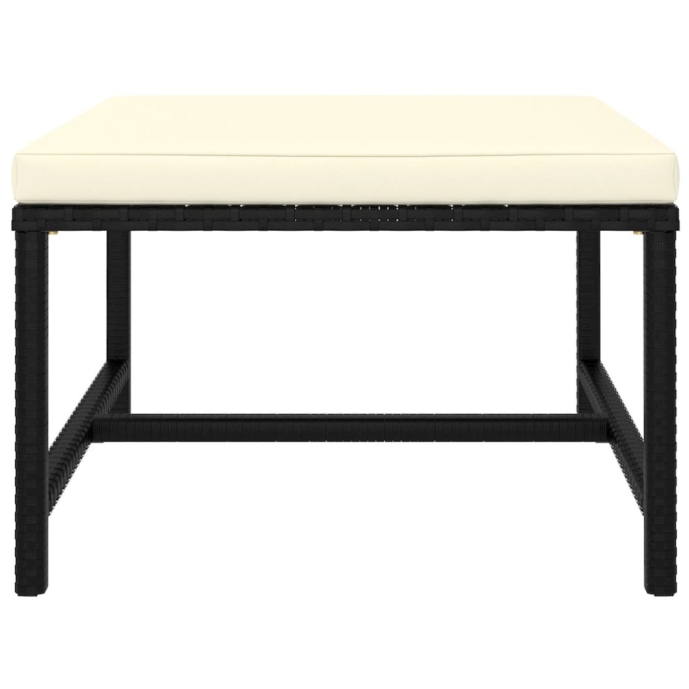 Garden Lounge Set Black, Cream White. Picture 8