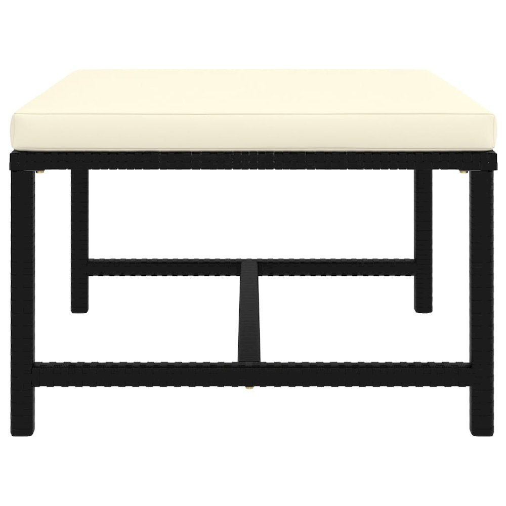 Garden Lounge Set Black, Cream White. Picture 9