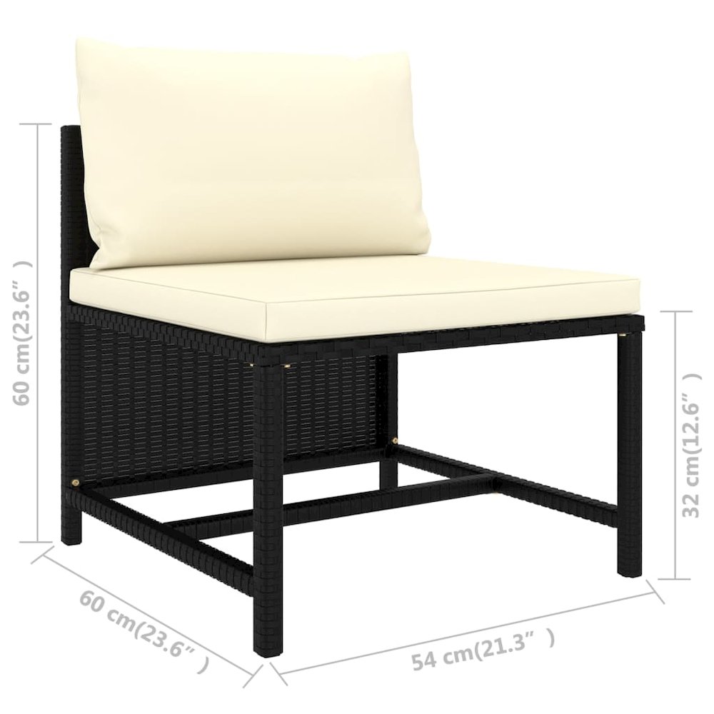 vidaXL 9 Piece Garden Lounge Set with Cushions Poly Rattan Black 9794. Picture 12