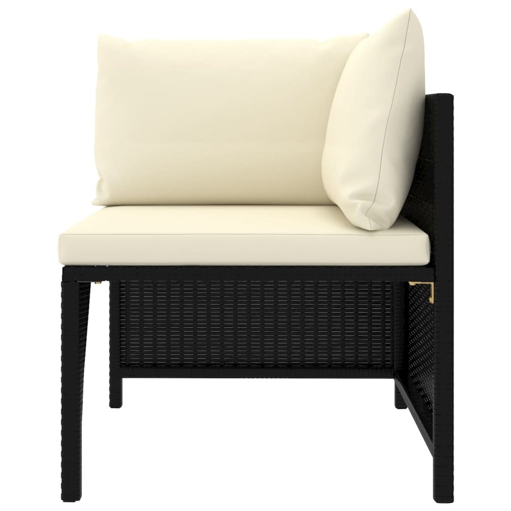 vidaXL 9 Piece Garden Lounge Set with Cushions Poly Rattan Black 9794. Picture 4