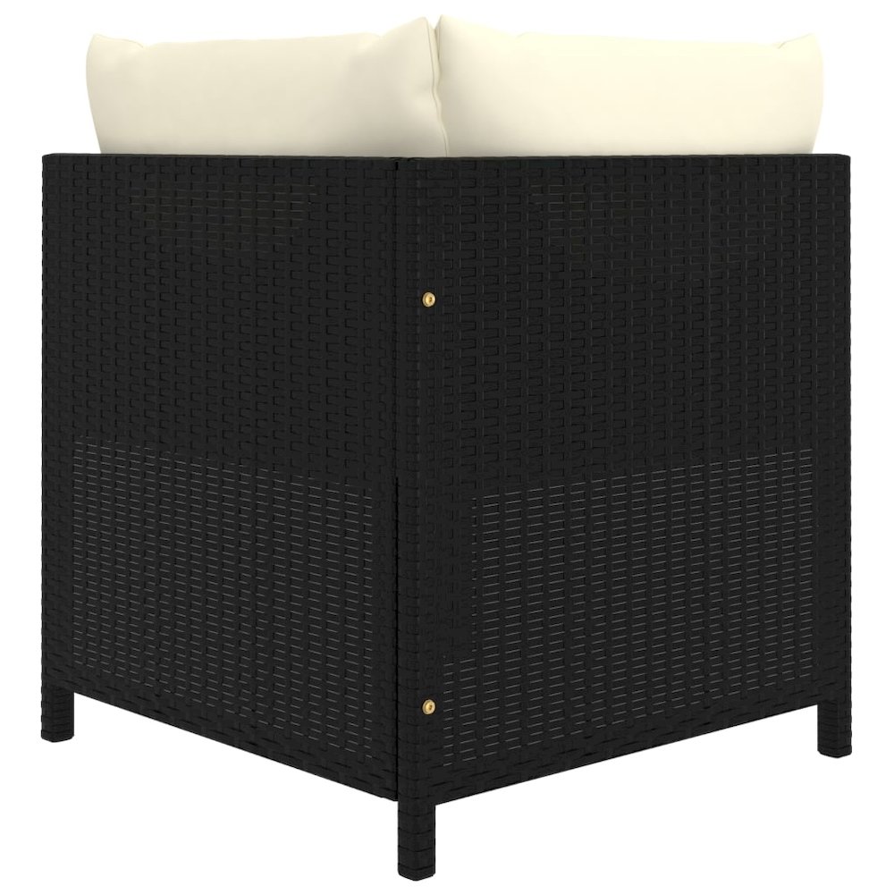 vidaXL 9 Piece Garden Lounge Set with Cushions Poly Rattan Black 9794. Picture 9