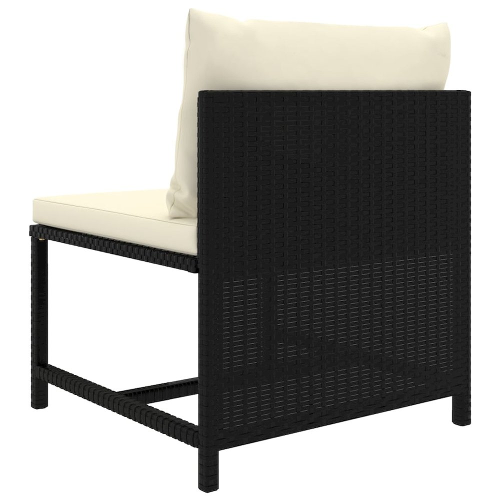 vidaXL 9 Piece Garden Lounge Set with Cushions Poly Rattan Black 9794. Picture 10