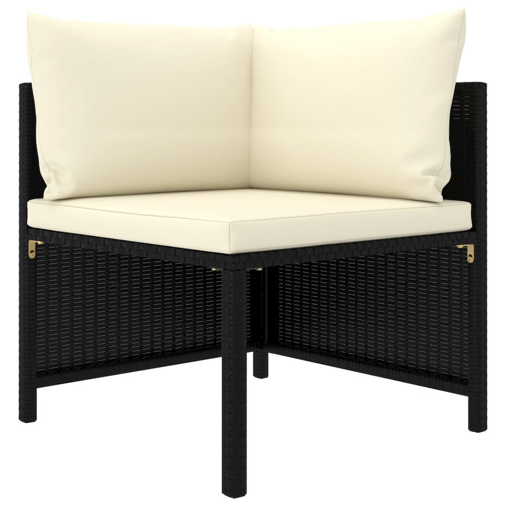 Garden Lounge Set Black, Cream White. Picture 5
