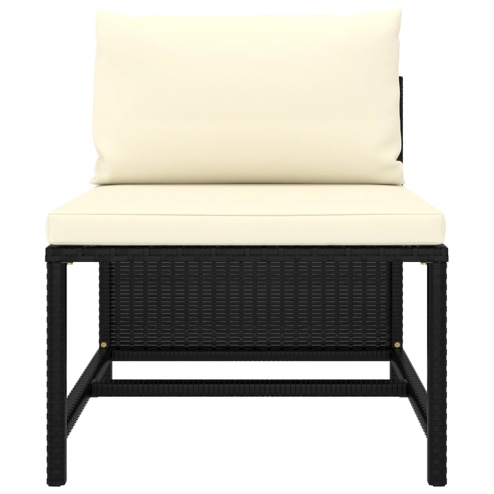 Garden Lounge Set Black, Cream White. Picture 8