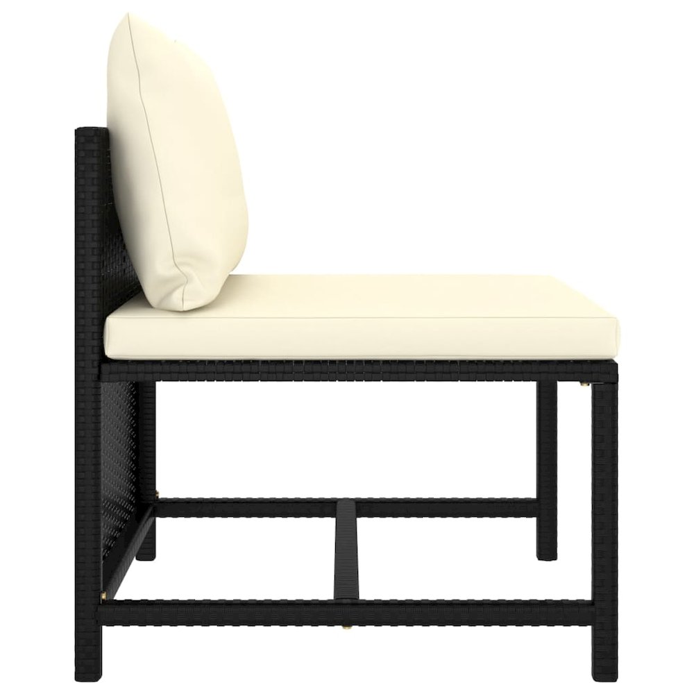 Garden Lounge Set Black, Cream White. Picture 9