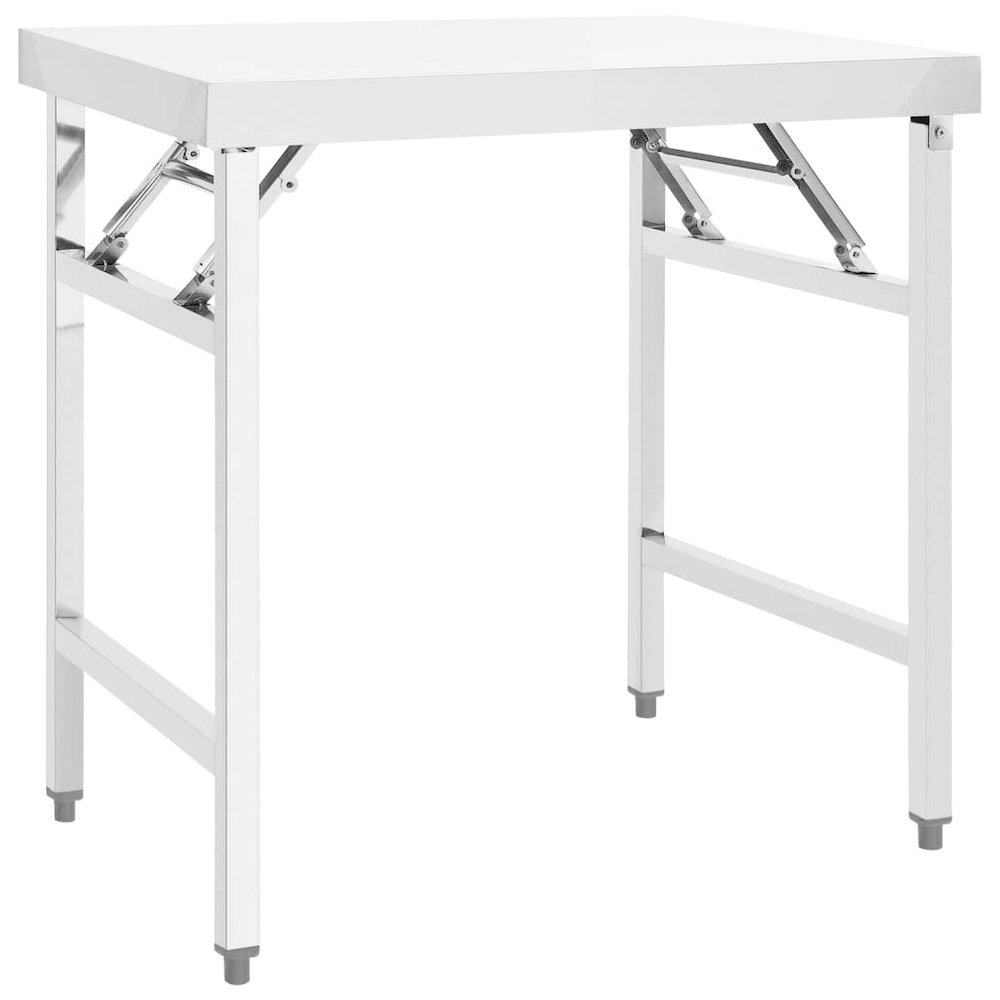 Kitchen Folding Work Table 34"x24"x32" Stainless Steel. Picture 1