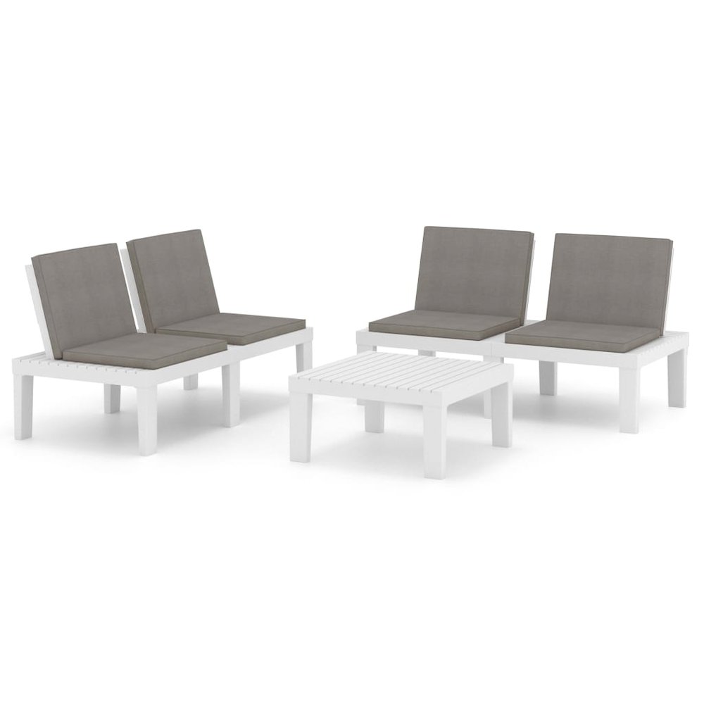 Garden Lounge Set White, Anthracite. Picture 2