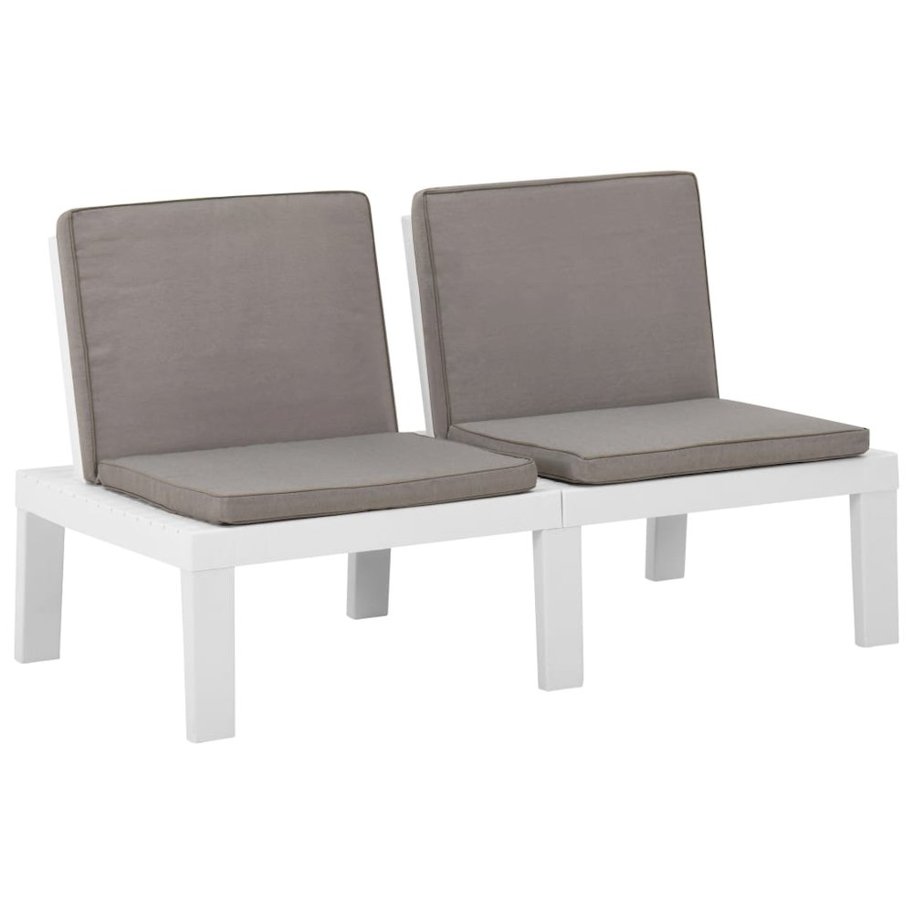 Garden Lounge Set White, Anthracite. Picture 7