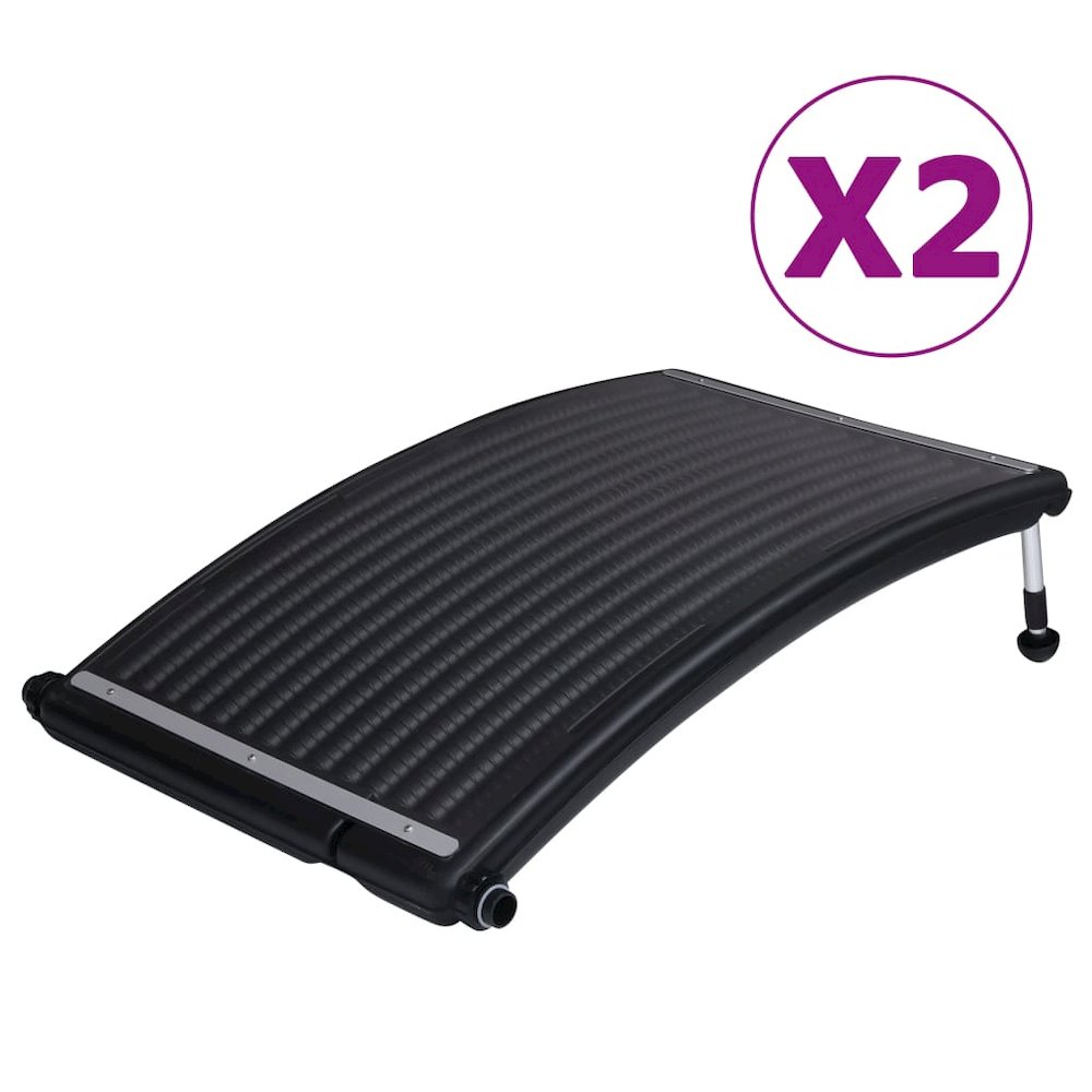Solar Pool Heating Panel Set of 2 Black HDPE, PC, Aluminum Medium. Picture 1