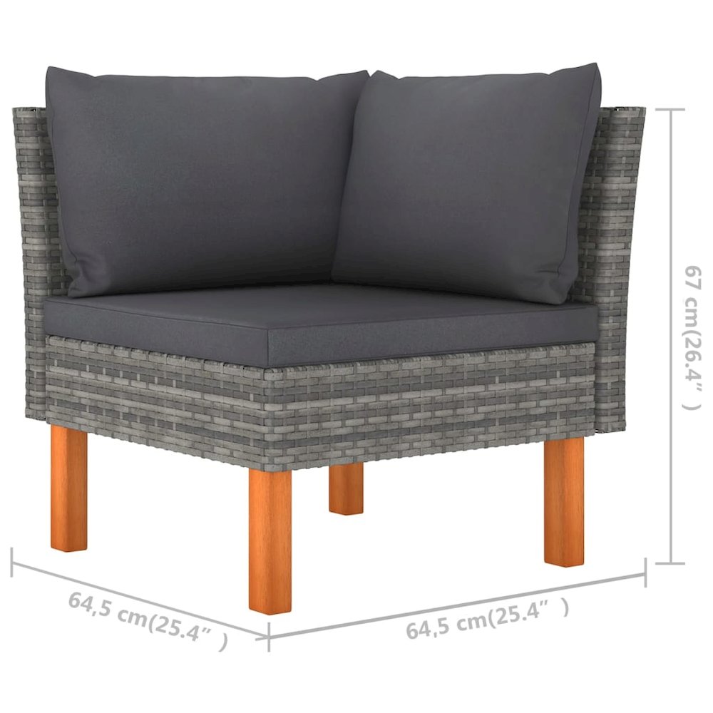 Garden Lounge Set Gray, Anthracite. Picture 7