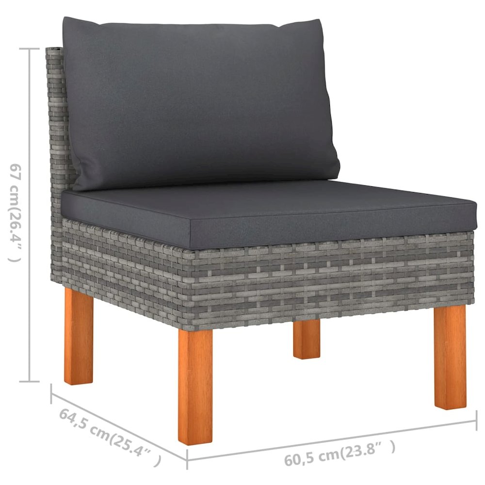 Garden Lounge Set Gray, Anthracite. Picture 9