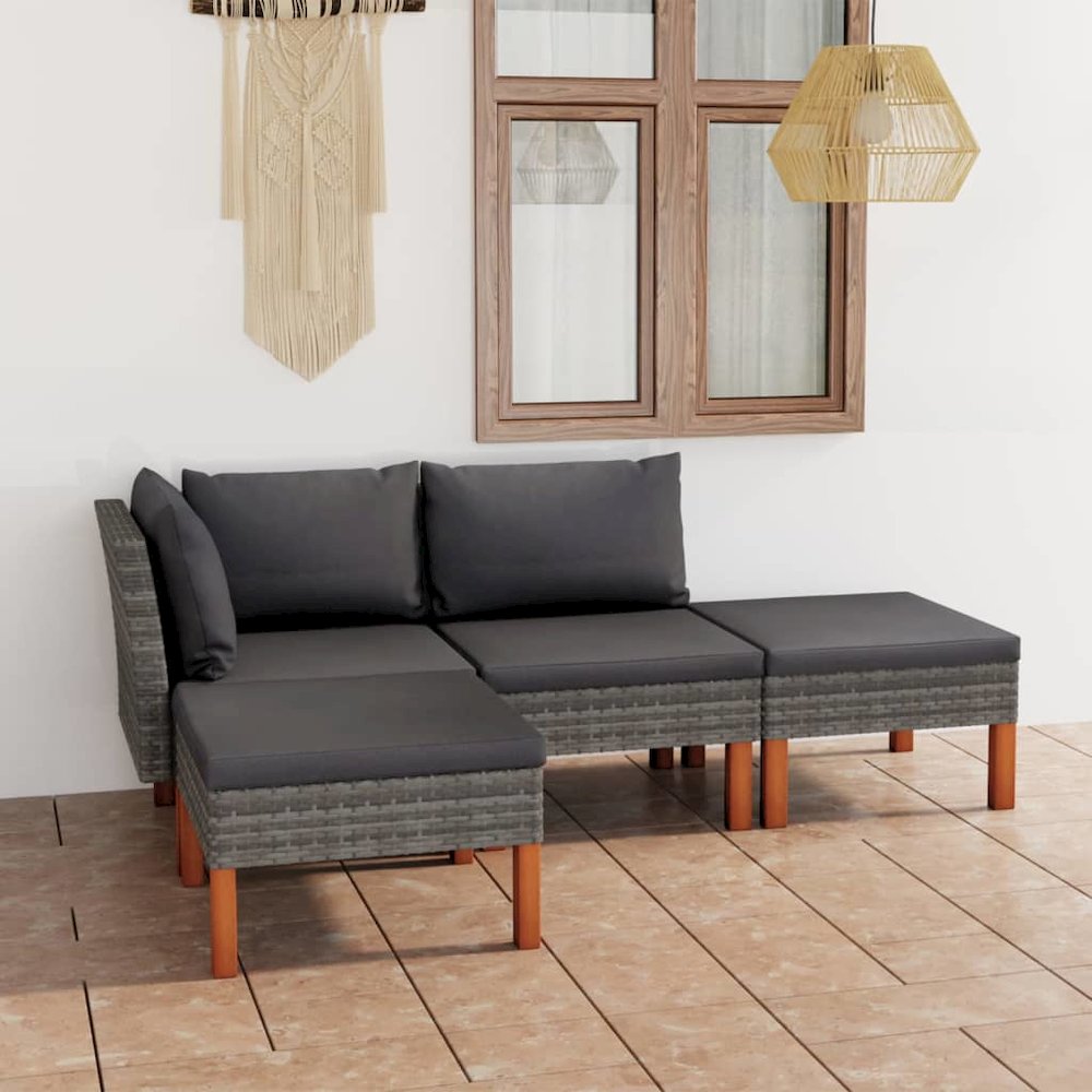 Garden Lounge Set Gray, Anthracite. Picture 1