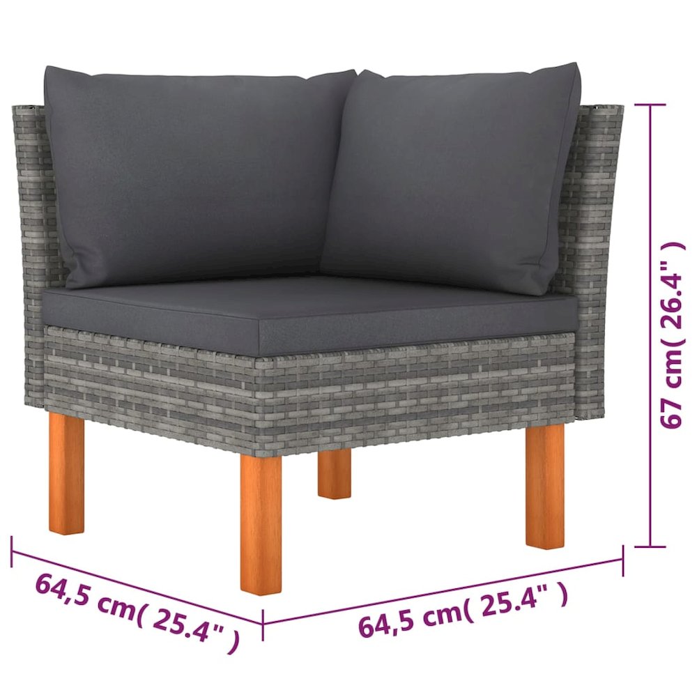 Garden Lounge Set Grey. Picture 8