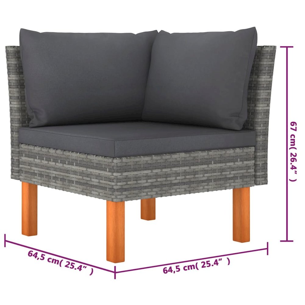 Garden Lounge Set Grey. Picture 7