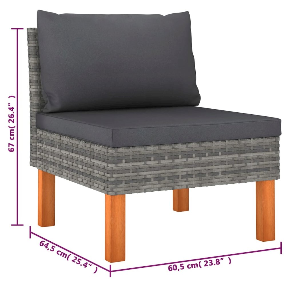 Garden Lounge Set Grey. Picture 9