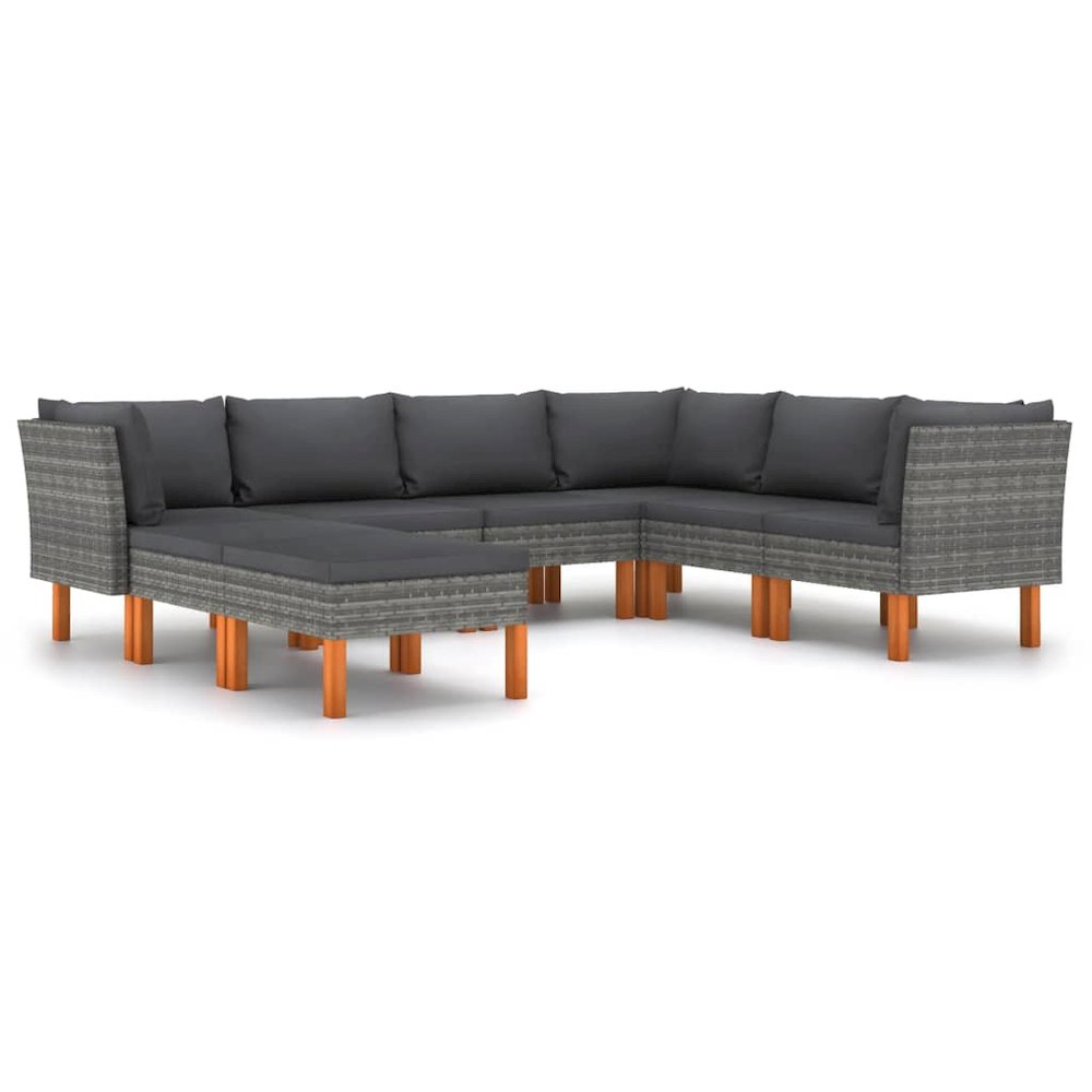 Garden Lounge Set Grey PE rattan Large Removable Covers. Picture 2