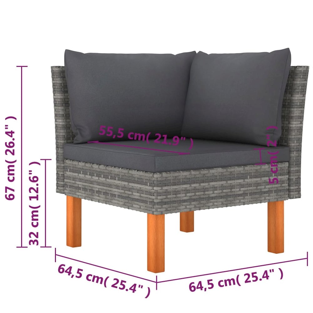 Garden Lounge Set Grey. Picture 7