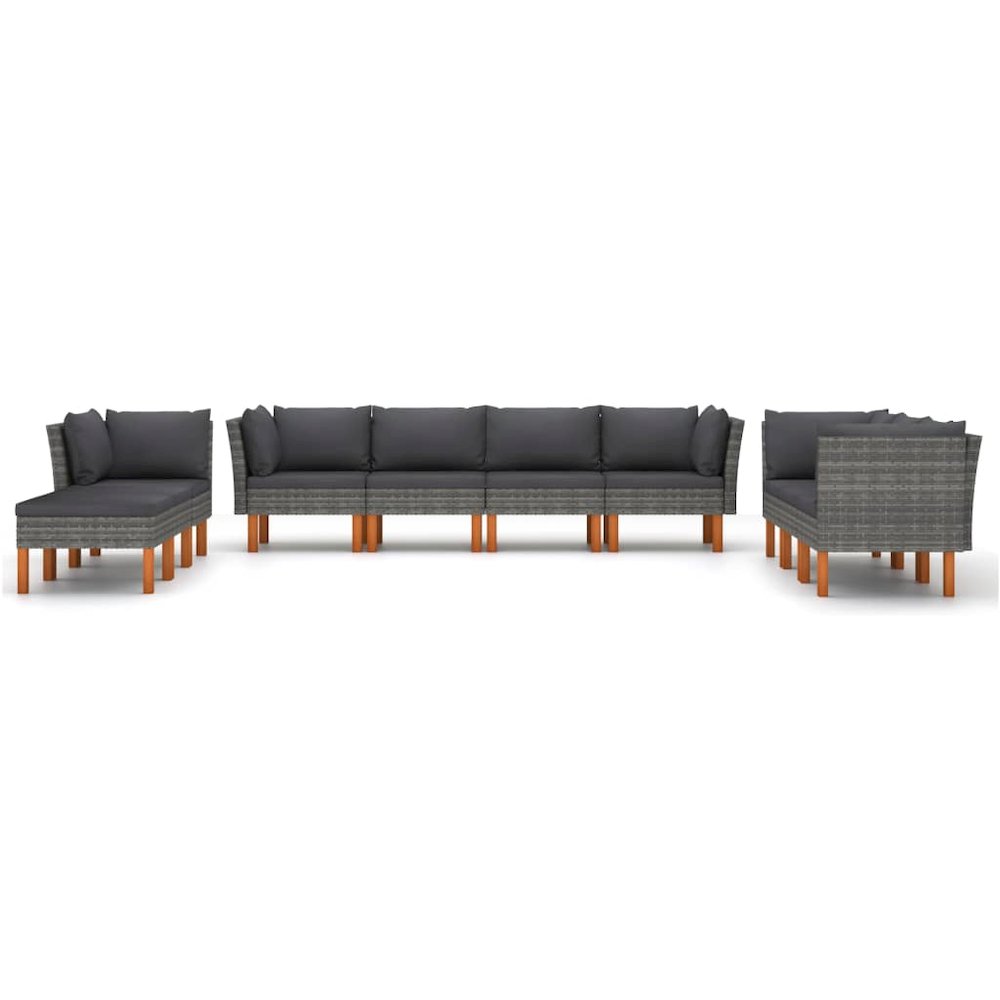 Garden Lounge Set Gray, Anthracite. Picture 3