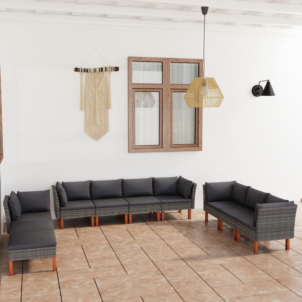 Garden Lounge Set Gray, Anthracite. Picture 1