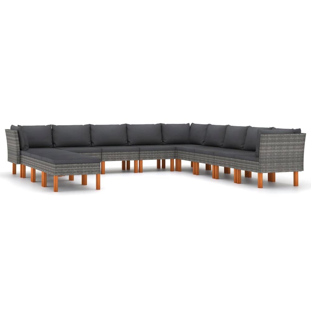 Garden Lounge Set Grey, Anthracite. Picture 2