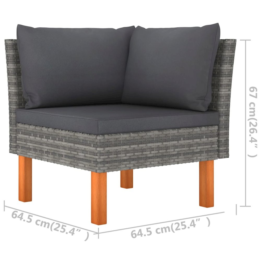 Garden Lounge Set Grey. Picture 7