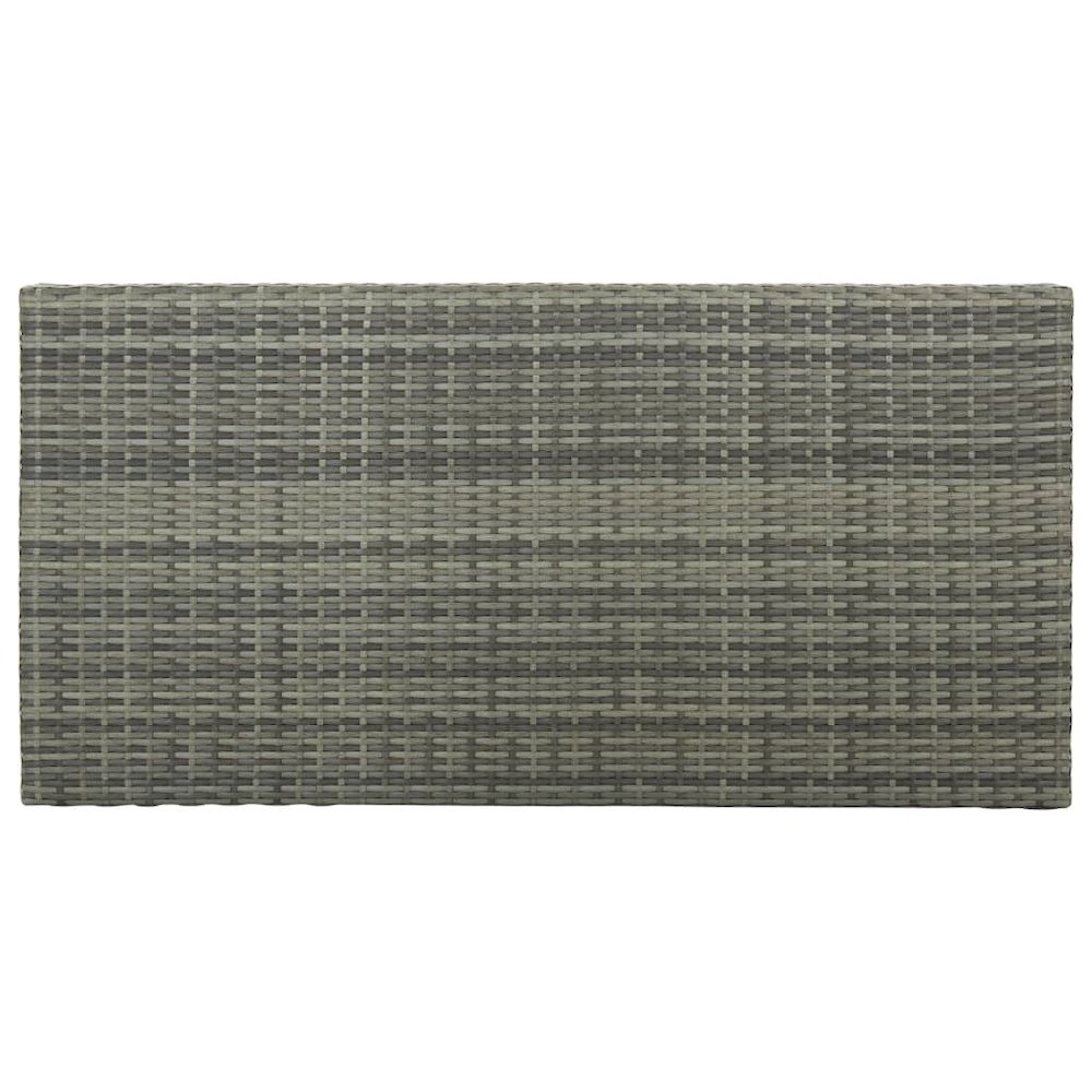 Garden Bar Set Grey Poly Rattan, Powder-Coated Steel Large. Picture 3