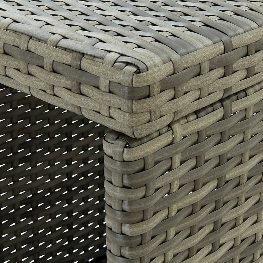 Garden Bar Set Grey Poly Rattan, Powder-Coated Steel Large. Picture 4