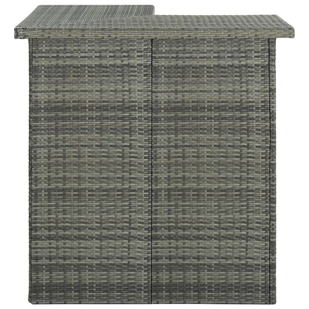Garden Bar Set Grey Poly rattan, powder-coated steel, 100% polyester. Picture 5