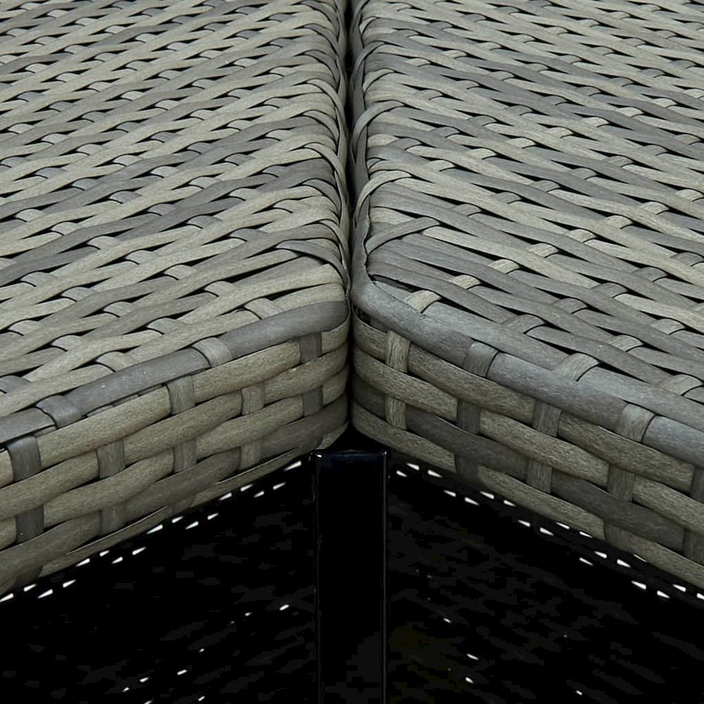 Garden Bar Set Grey Poly rattan, powder-coated steel, 100% polyester. Picture 6