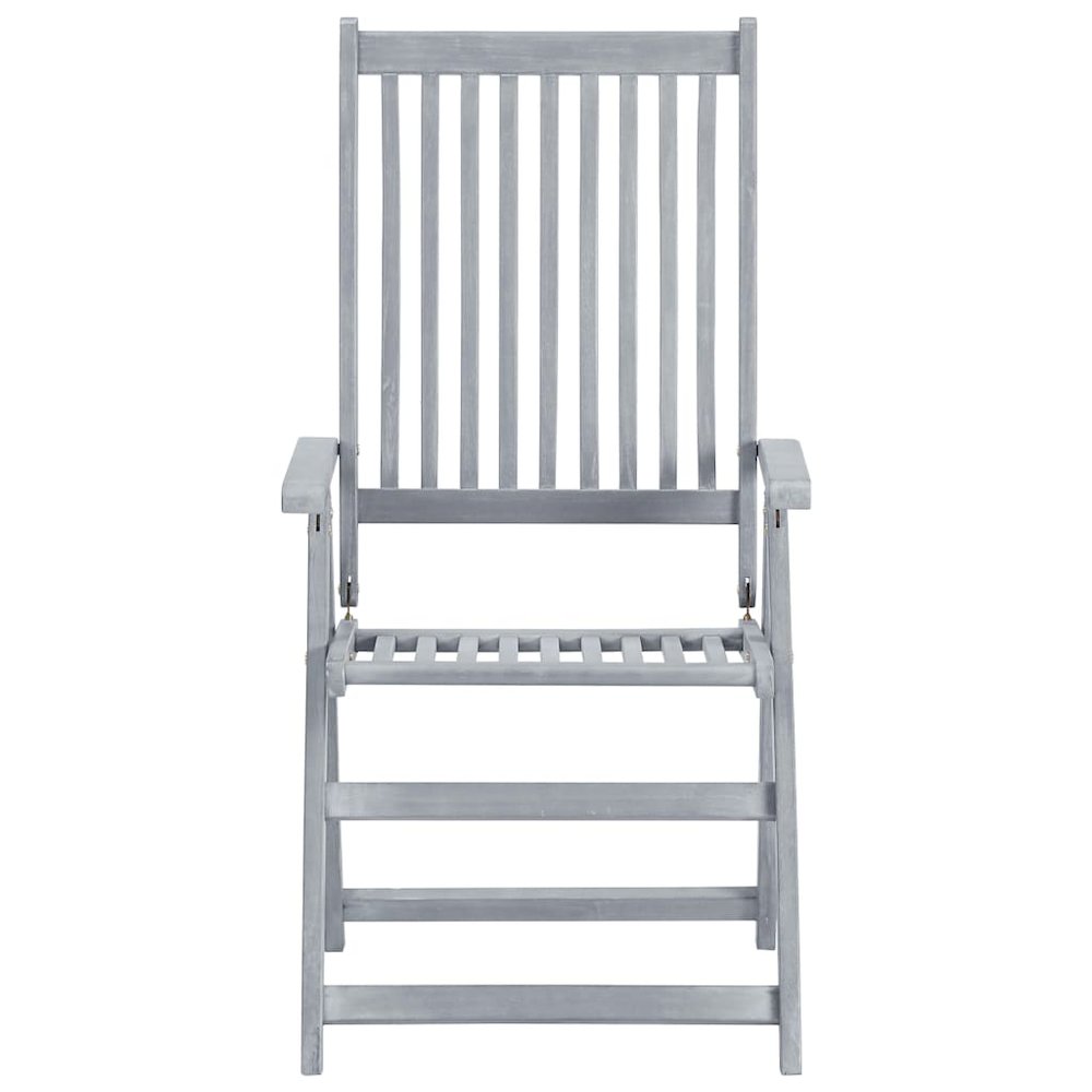 Garden Chair Set of 6 Grey, Taupe Solid Acacia wood, 100% Polyester. Picture 4