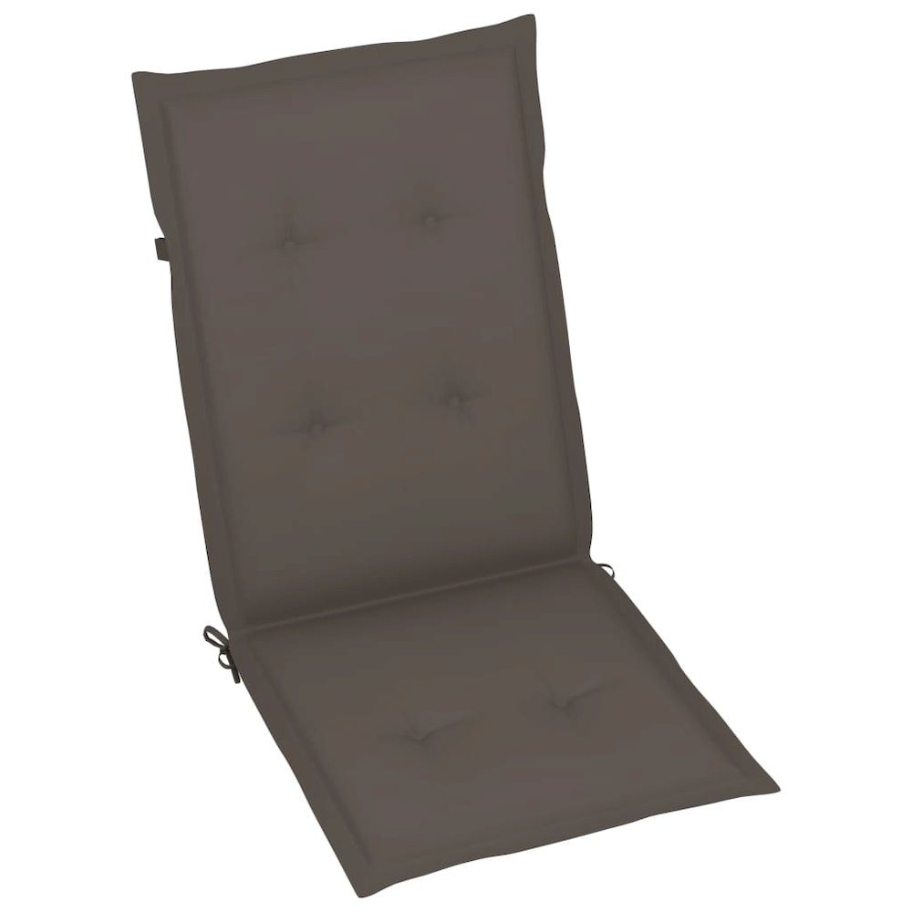 Garden Chair Set of 6 Grey, Taupe Solid Acacia wood, 100% Polyester. Picture 7