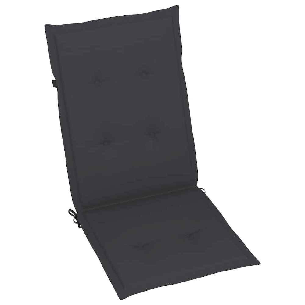 Garden Chair Set of 4 Anthracite Solid Acacia Wood Medium. Picture 7
