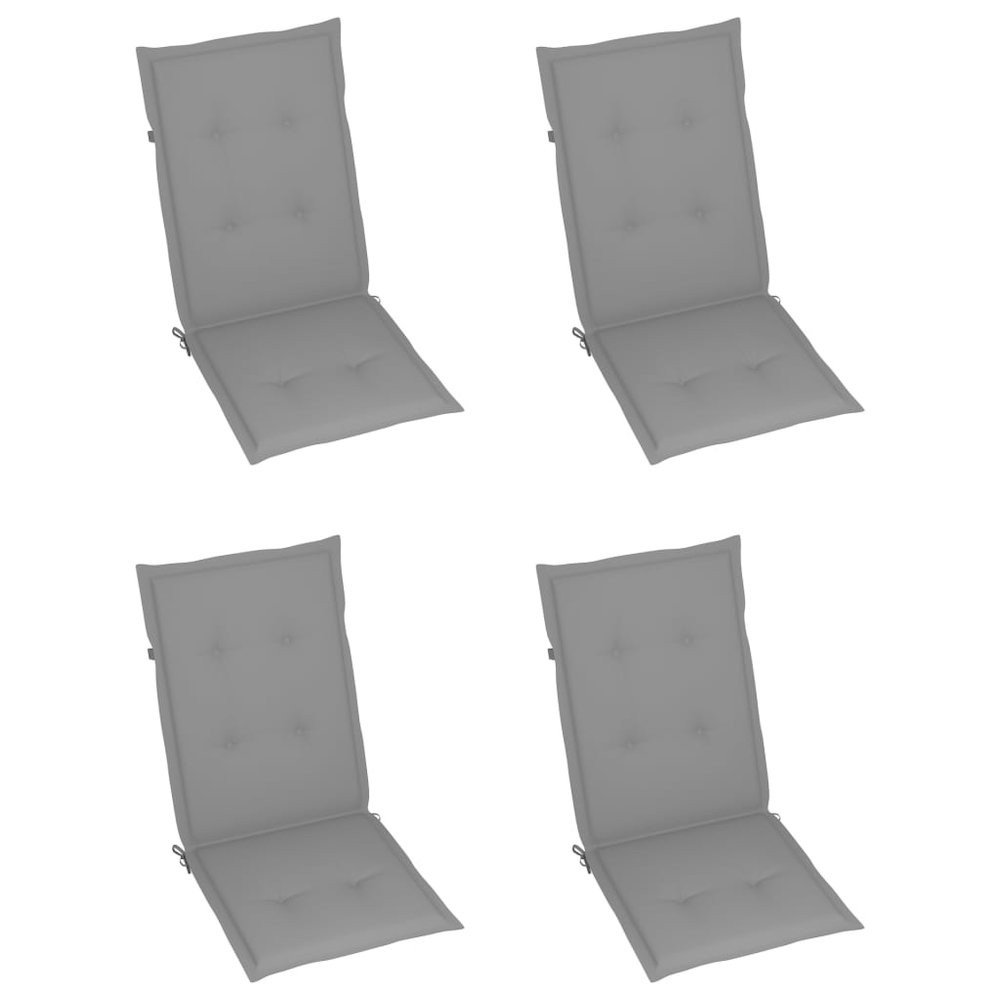 Garden Chair Set of 4 Natural Wood. Picture 6