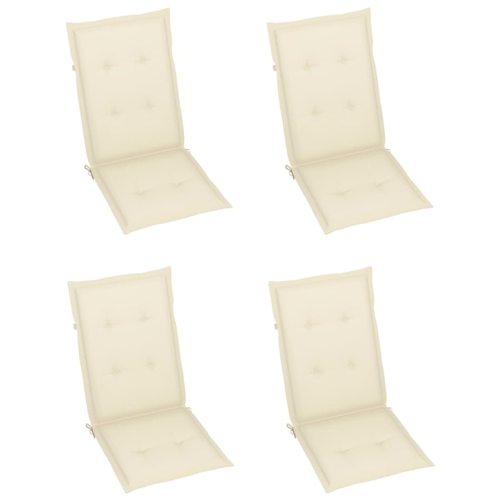 Garden Chair Set of 4 Brown Solid Acacia wood Standard Foldable. Picture 6