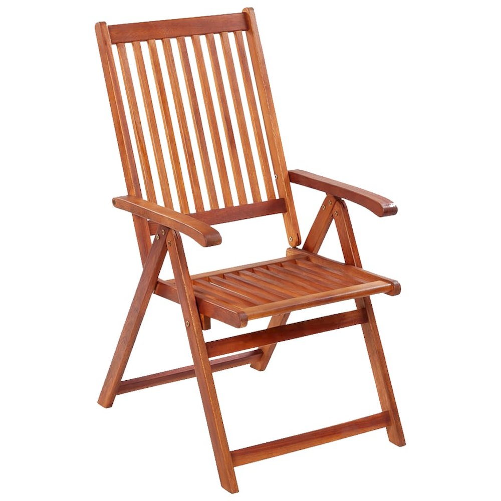 Garden Chair Set of 4 Natural Brown Solid acacia wood Medium. Picture 2