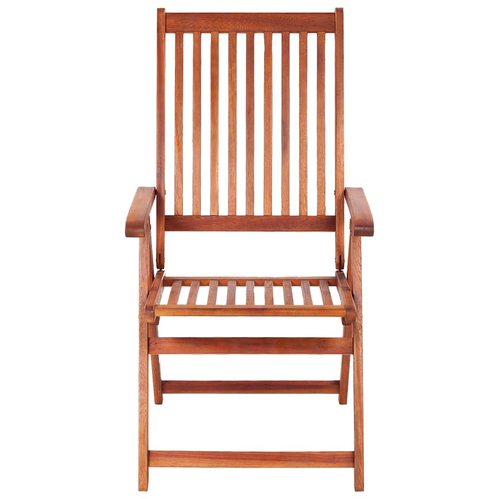 Garden Chair Set of 4 Natural Brown Solid acacia wood Medium. Picture 3