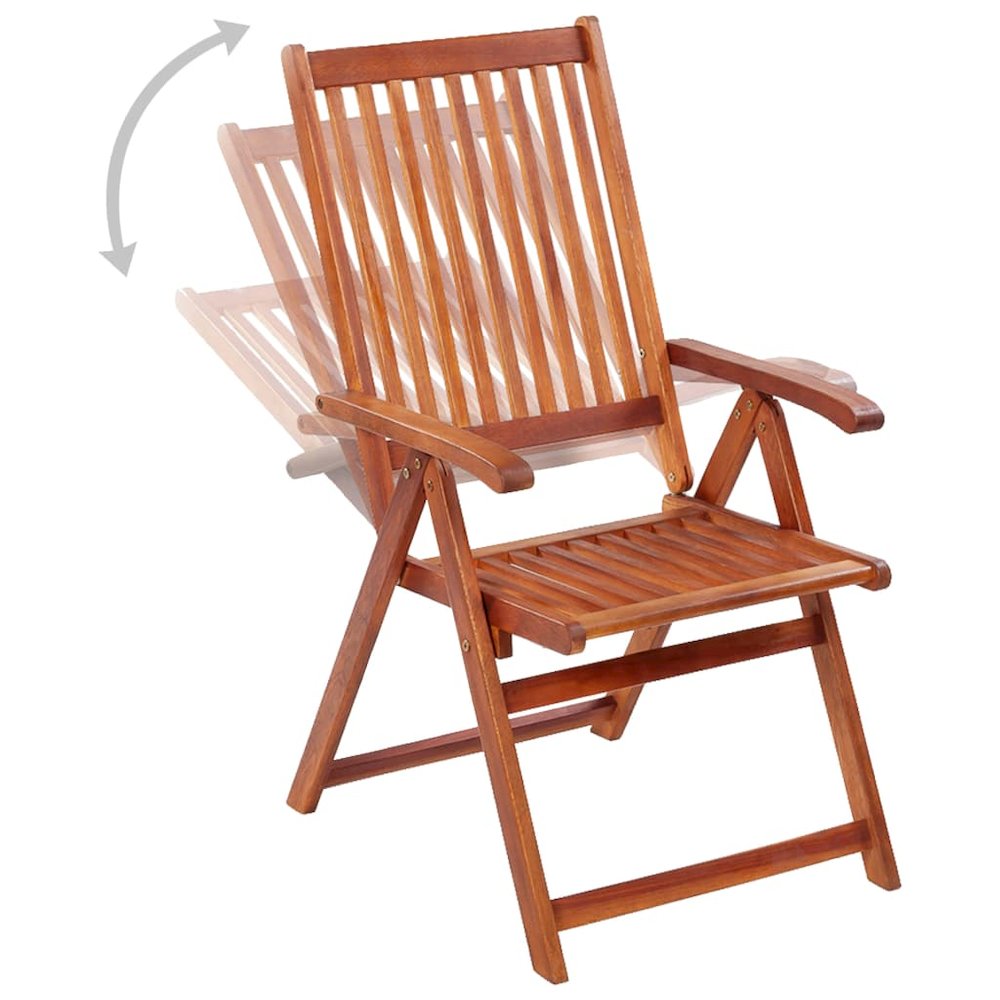 Garden Chair Set of 4 Natural Brown Solid acacia wood Medium. Picture 4