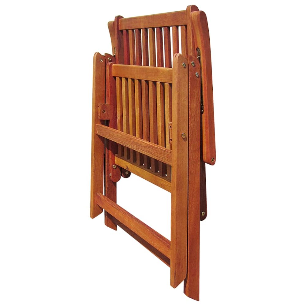 Garden Chair Set of 4 Natural Brown Solid acacia wood Medium. Picture 5