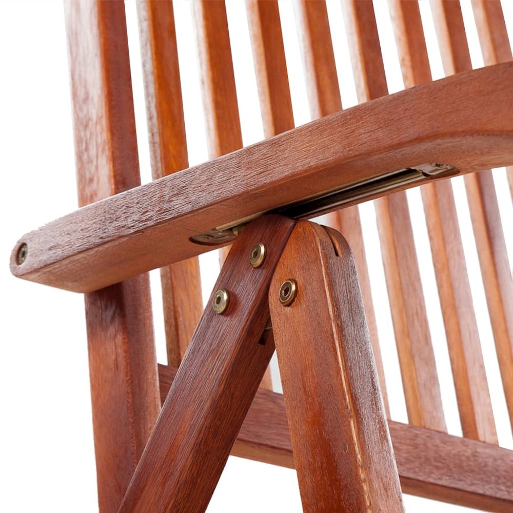 Garden Chair Set of 4 Natural Brown Solid acacia wood Medium. Picture 6