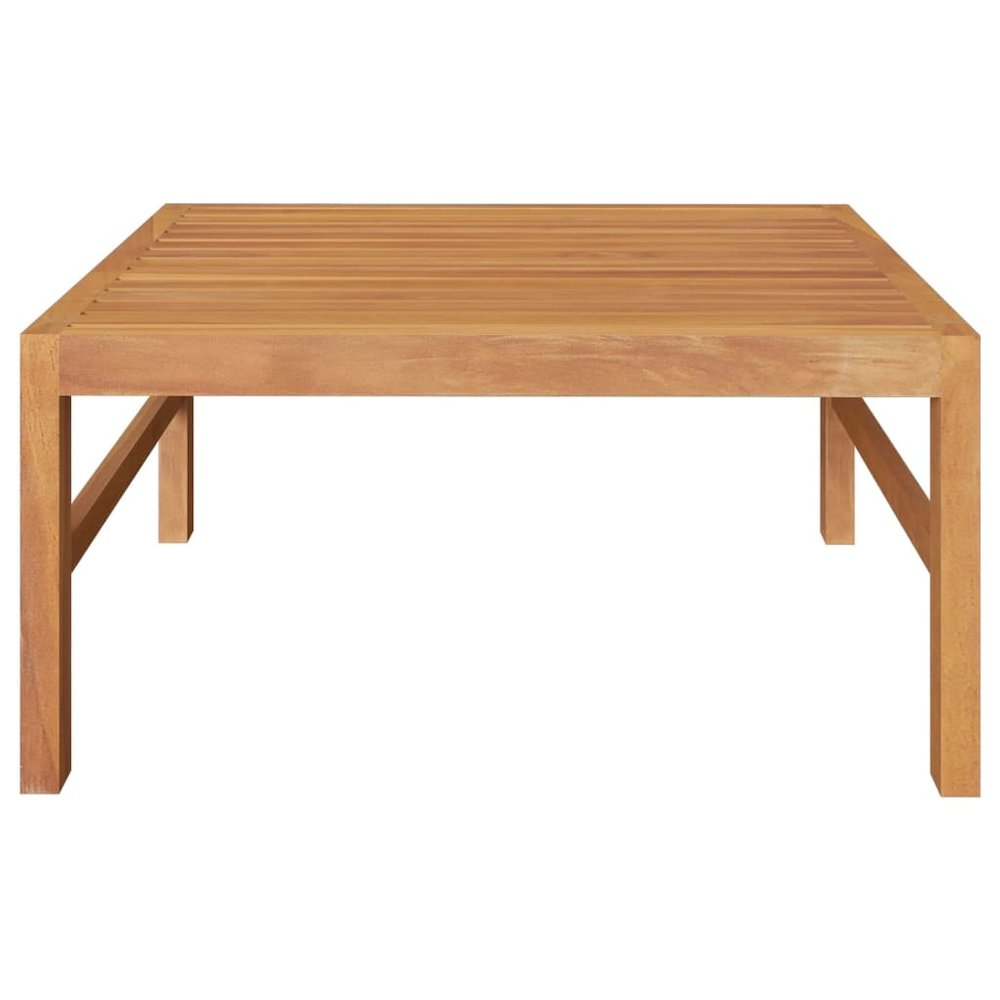 Garden Lounge Set Cream Teak wood, Polyester Medium Durable. Picture 5