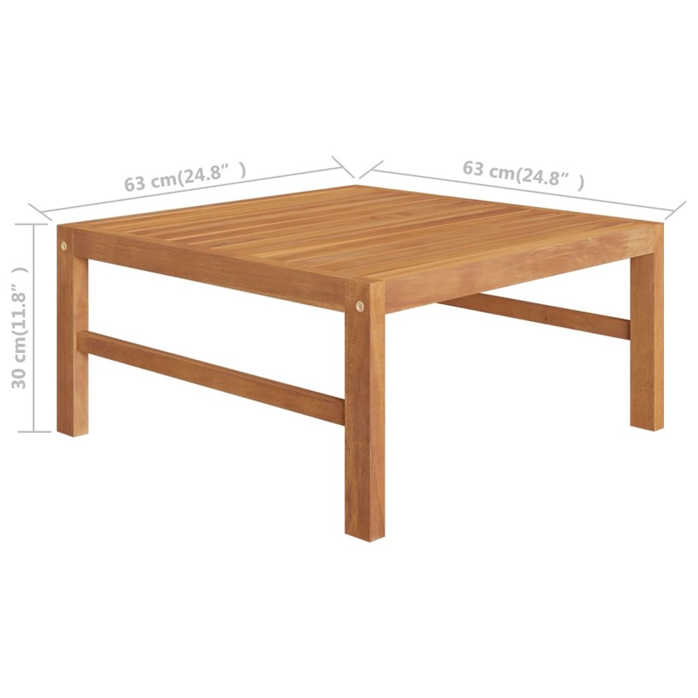 Garden Lounge Set Cream Teak wood, Polyester Medium Durable. Picture 7