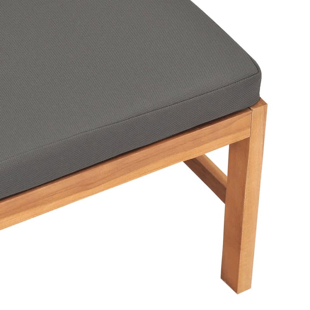 Middle Sofa Dark Grey Teak Wood Standard Modular Outdoor Sofa. Picture 5