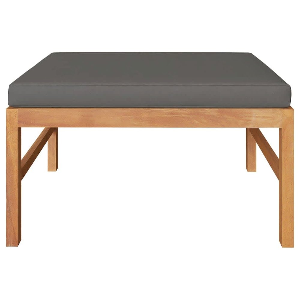 Garden Lounge Set Dark grey, natural wood Teak wood, polyester. Picture 5