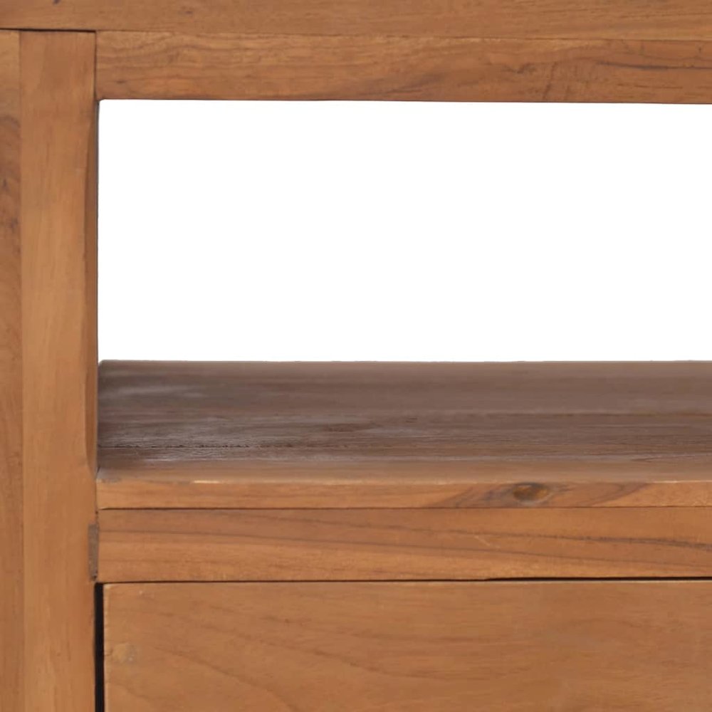 vidaXL TV Cabinet with Wheels 31.5"x19.7"x16.5" Solid Teak Wood. Picture 8