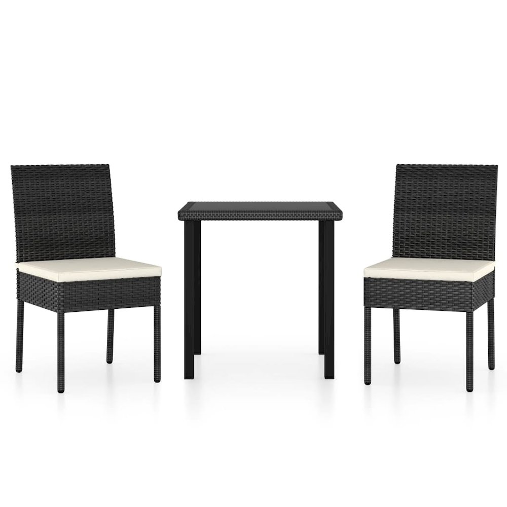 Dining Set Black, Cream. Picture 2