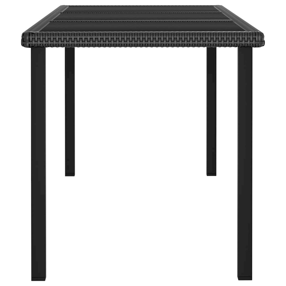 Dining Set Black Poly rattan, powder-coated steel, glass Medium. Picture 5