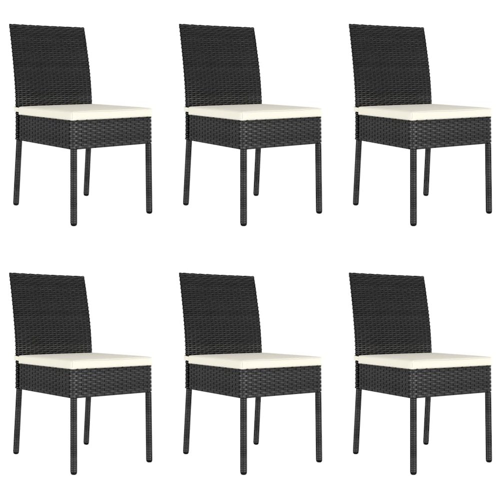 Dining Set Black Poly rattan, powder-coated steel, glass Medium. Picture 7